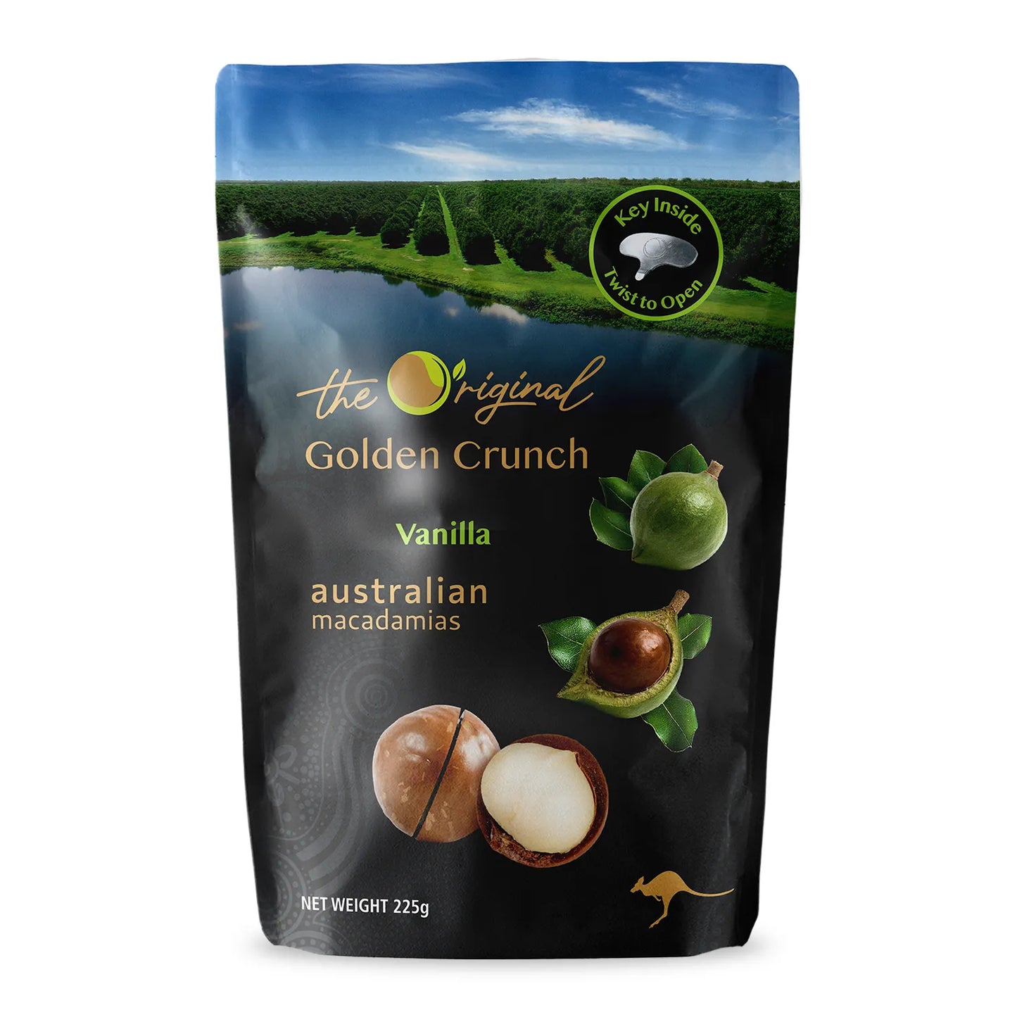 Vanilla Golden Crunch Macadamias pack