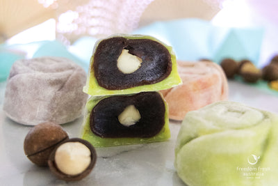 Macadamia Mochi Mooncakes Mid-Autumn Moon Festival Snack with Happy Nut by Freedom Fresh Australia